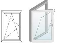 Okna - Okno fasadowe 2-szybowe  PCV O15 rozwierno-uchylne jednoskrzydłowe lewe 865x1135 mm białe - miniaturka - grafika 1