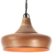 Lampy sufitowe - VidaXL Lumarko Industrialna lampa wisząca, miedziana, żelazo i drewno, 26 cm! 320897 VidaXL - miniaturka - grafika 1