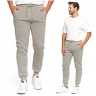 Dresy męskie - Spodnie Dresowe Męskie Ocieplane Typ Joggery Wiązane Gładkie Ciepłe MORAJ L - miniaturka - grafika 1