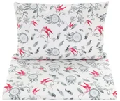 Pościel dla dzieci - POŚCIEL DO ŁÓŻECZKA NIEMOWLĘCA DZIECIĘCA POSZEWKI 120x90 - Łapacze snów szare z jaskółką - miniaturka - grafika 1