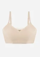 Biustonosze - Beżowy Elastyczny Biustonosz Bezszwowy Bez Fiszbin Edaelia - miniaturka - grafika 1