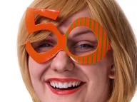 Gadżety na imprezę - PartyDeco Okulary 50, pomarańcz OKR9-50 - miniaturka - grafika 1