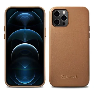 ICARER Etui Case Leather do iPhone 12 mini brązowy (kompatybilne z MagSafe) - Etui i futerały do telefonów - miniaturka - grafika 1