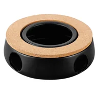 Akcesoria i części AGD - PODGRZEWACZ CERAMICZNY UNIVERSAL CZARNY Z KORKOWĄ PODKŁADKĄ NA DZBANEK 15X15X5CM - miniaturka - grafika 1