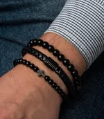 Bransoletki - Zestaw bransoletek męskich kamień naturalny - miniaturka - grafika 1