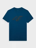 Koszulki sportowe męskie - Męski t-shirt z nadrukiem 4F 4FWMM00TTSHM2257 - turkusowy - miniaturka - grafika 1