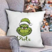 Gadżety dla niej i dla niego - Świąteczna poduszka z imieniem - Grinch, na prezent - miniaturka - grafika 1