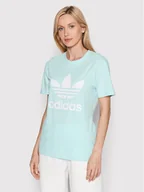 Koszulki i topy damskie - adidas T-Shirt adicolor Classics Trefoil HK9638 Niebieski Regular Fit - miniaturka - grafika 1