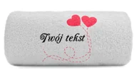 Ręczniki - pat15.net Mały ręcznik z serduszkami i Twoim tekstem 100x50 657 - miniaturka - grafika 1
