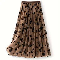 Spódnice - TEMU Spódnica maxi damska elegancka w kwiaty, dopasowana z rozszerzanym dołem - na okazje formalne/na imprezy/codzienne wyjścia, całoroczny stylowy - miniaturka - grafika 1