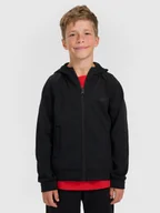 Bluzy dla chłopców - 4F Bluza dresowa rozpinana z kapturem chłopięca - czarna 158 (12-13 lat) - miniaturka - grafika 1