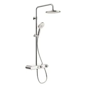Zestawy prysznicowe - Duravit Shower Systems Zestaw prysznicowy natynkowy termostatyczny z deszczownicą chrom/biały TH4380008005 - odbiór osobisty: Kraków, Warszawa - miniaturka - grafika 1