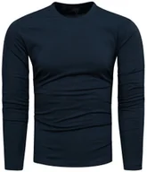 Koszulki męskie - Koszulka męska longsleeve gładki granatowy Recea - miniaturka - grafika 1