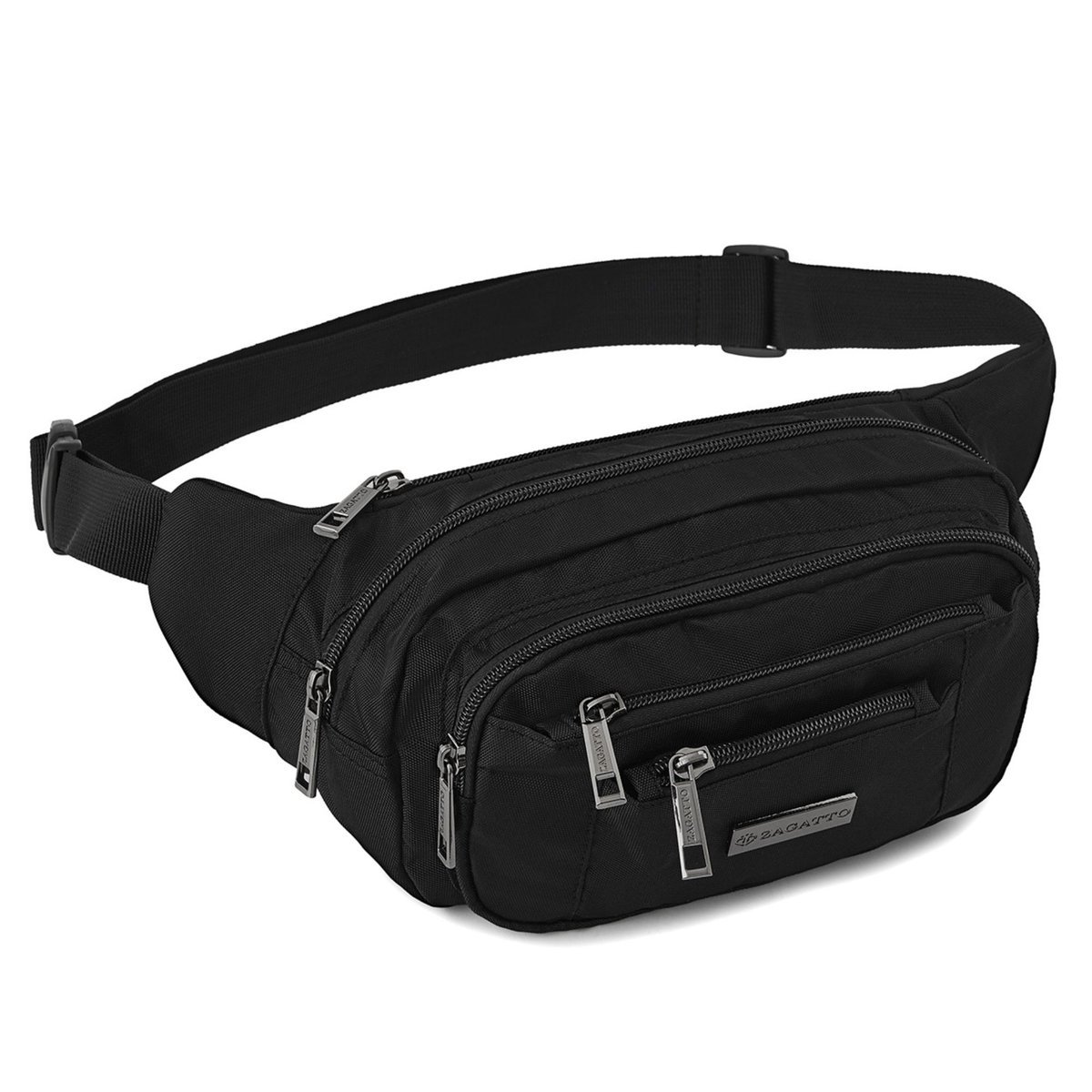Saszetka nerka męska damska czarna pojemna duża biodrówka sportowa ZAGATTO