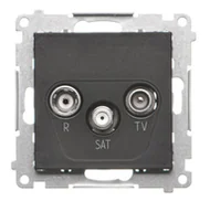 Gniazdka elektryczne - Kontakt Simon Gniazdo antenowe R-TV-SAT końcowe/zakończeniowe Simon 55 - czarny mat - miniaturka - grafika 1