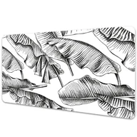 Podkładki na biurko - Podkładka na biurko Liście w czerni 90x45 cm - miniaturka - grafika 1