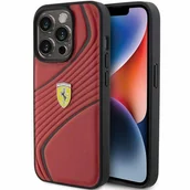 Etui i futerały do telefonów - Etui Ferrari Twist Metal Logo na iPhone 15 Pro - czerwone - miniaturka - grafika 1