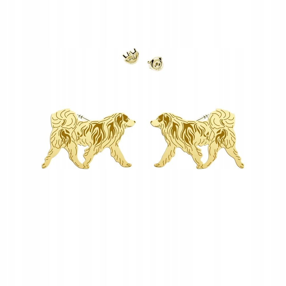 Kolczyki Złote Bośniacko-Chorwacki Pies Pasterski 925 Prezent DEDYKACJA