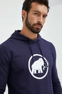 Bluzy męskie - Mammut bluza dresowa ML Hoody Classic kolor granatowy z kapturem z nadrukiem - miniaturka - grafika 1
