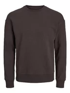 Bluzy męskie - JACK & JONES Jjestar Basic Sweat Crew Neck Noos bluza męska, Seal Brown, L - miniaturka - grafika 1