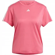 Koszulki i topy damskie - Koszulka damska adidas Aeroready Train Essentials 3-Stripes Tee różowa HZ56 - miniaturka - grafika 1