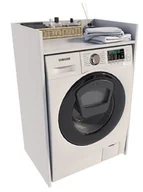 Szafki łazienkowe - Szafka na pralkę TS biała słupek regał do łazienki - miniaturka - grafika 1