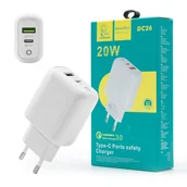 Ładowarki do telefonów - DENMEN ŁADOWARKA SIECIOWA DUAL USB + USB-C 20W+20W DC26 - miniaturka - grafika 1