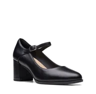 Półbuty damskie - Clarks Freva 55 Strap [black leather] - rozmiar 41.5 - miniaturka - grafika 1