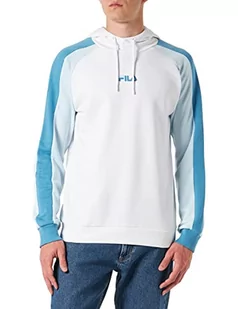 FILA Męska bluza z kapturem Solana Blocked Bright White-Omphalodes-Cendre Blue, L, Jasny biały omphalodes-cendre Blue, L - Bluzy męskie - miniaturka - grafika 1