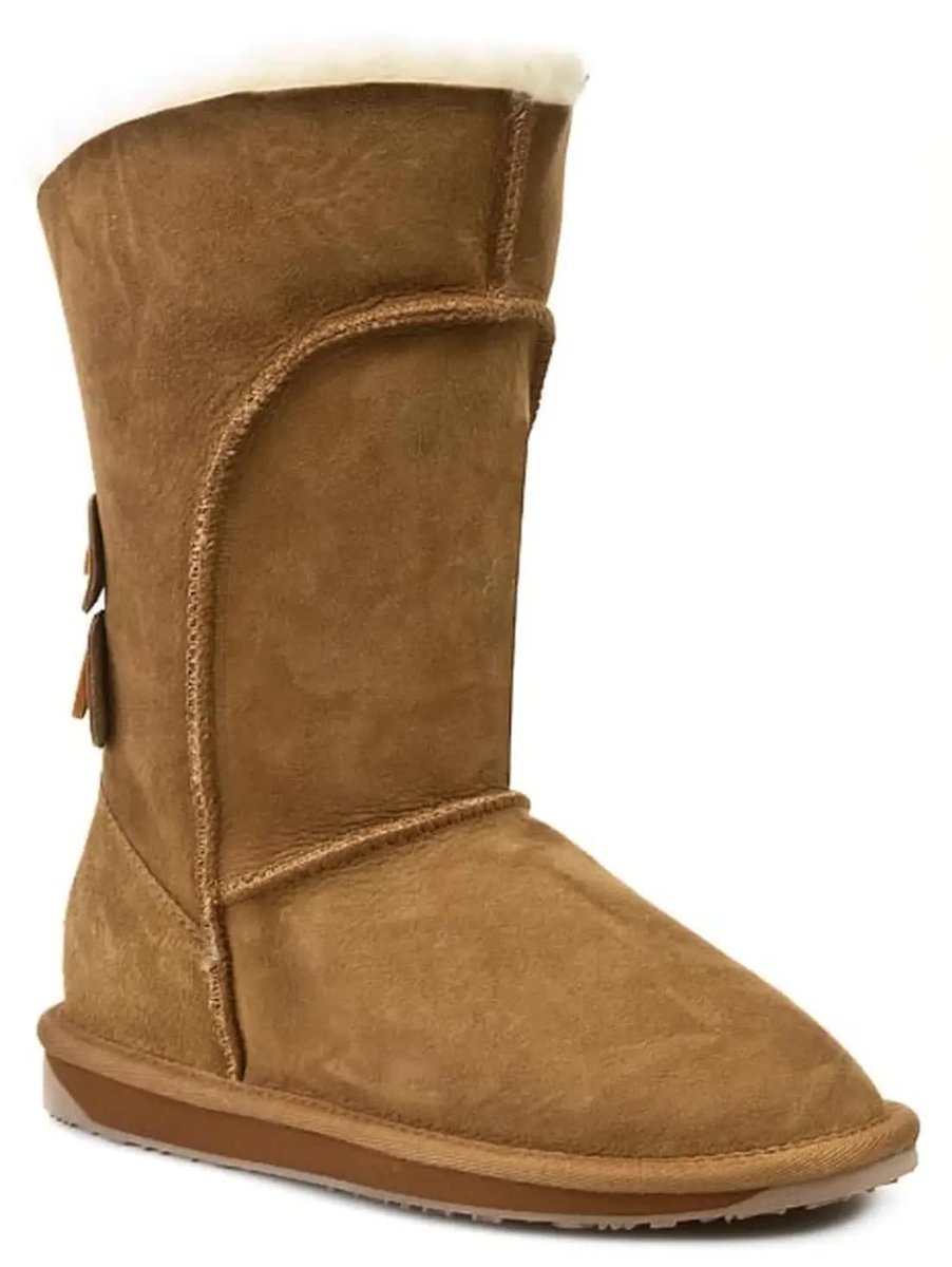 Buty damskie EMU AUSTRALIA brązowe śniegowce wysokie ocieplane skórzane r. 38 24 cm