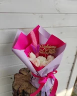 Świece - Bukiet box świec białych Różowy fiolet flower box świec sojowych - miniaturka - grafika 1