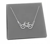 Naszyjniki - Naszyjnik CELEBRYTKA rower rowerek srebro 925 - miniaturka - grafika 1
