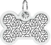 Odblaski i adresówki - Collar WAU DOG SMART ID ADRESÓWKA KOŚĆ GEOMETRIA - miniaturka - grafika 1