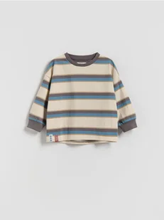 Reserved - Bawełniany longsleeve w paski - złamana biel - Bluzki dla niemowląt - miniaturka - grafika 1