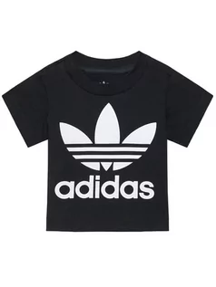 Odzież sportowa dziecięca - Adidas T-Shirt Trefoil DV2829 Czarny Regular Fit - grafika 1