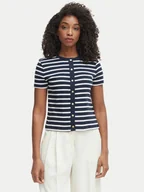 Bluzki damskie - Tommy Hilfiger Bluzka WW0WW48709 Granatowy Slim Fit - miniaturka - grafika 1