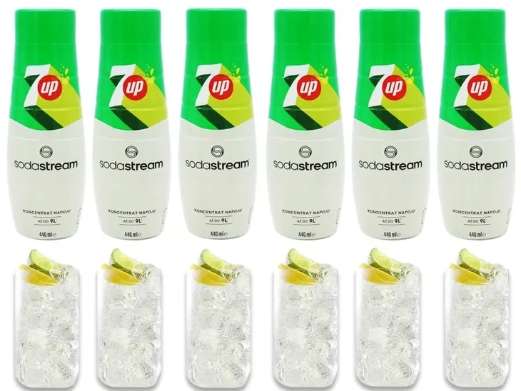 6x Syrop Koncentrat 7 Up Do Saturatora Sodastream 9l Napoju Z 440ml