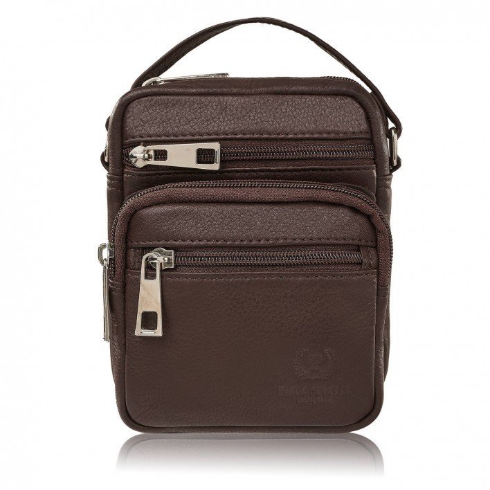 Saszetka Męska Na Ramię Skórzana Pojemna Brązowa Paolo Peruzzi T-133-Br