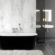 Wanny - VENTE-UNIQUE Wanna wolnostojąca przyścienna – DIVINA – 245 l – 170 × 75 × 58 cm – kolor czarny - miniaturka - grafika 1