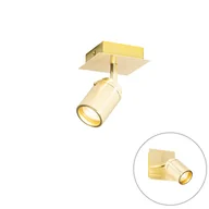 Lampy sufitowe - QAZQA Nowoczesna łazienka punktowa mosiężna kwadratowa IP44 - Ducha - miniaturka - grafika 1