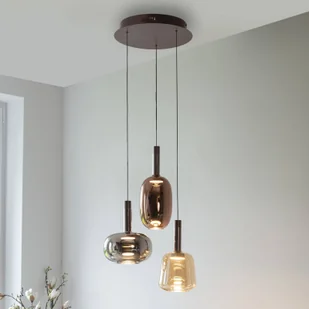 Lampa wisząca LED Paul Neuhaus Irides, Ø 43 cm, kolorowe, szkło - Lampy sufitowe - miniaturka - grafika 1