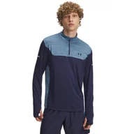 Bluzy męskie - Męska bluza treningowa nierozpinana bez kaptura Under Armour UA Tech Utility 1/4 Zip - granatowa - UNDER ARMOUR - miniaturka - grafika 1