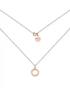 Naszyjnik z różowego złota z chropowatym kółeczkiem - Naszyjniki - miniaturka - grafika 1