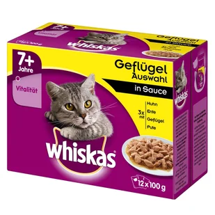 Whiskas Zestaw Senior 7+ saszetki, 48 x 100 g - Wybór dań drobiowych w sosie - Mokra karma dla kotów - miniaturka - grafika 4