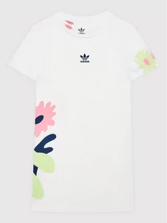 Sukienki i spódniczki dla dziewczynek - Adidas Sukienka codzienna Flower Print HF2127 Biały Regular Fit - grafika 1