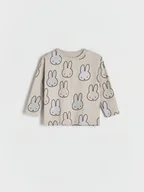 Bluzki dla niemowląt - Reserved - Bawełniany longsleeve Miffy - kremowy - miniaturka - grafika 1
