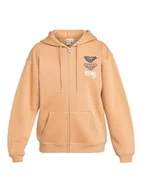 Koszulki i topy damskie - Roxy Top SURF STOKED ZIPPED BRUSHED Damski Brązowy XXL - miniaturka - grafika 1
