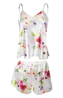 Piżamy damskie - Flowers komplet satynowy DK-KK 010, Kolor ecru-kwiaty, Rozmiar S, DKaren - Primodo.com - miniaturka - grafika 1