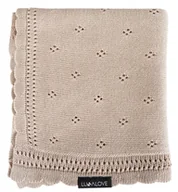 Koce i narzuty dla dzieci - Kocyk Niemowlęcy Ażurowy Daisy Karmelowy Beż Lullalove - miniaturka - grafika 1