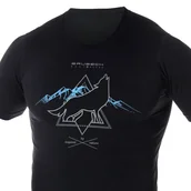 Bielizna sportowa męska - Termoaktywny T-Shirt Brubeck Outdoor Czarny Wilk - miniaturka - grafika 1